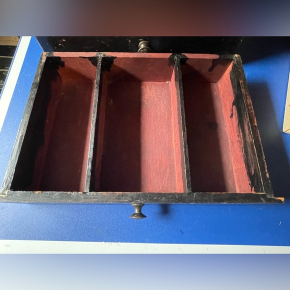 Japanese Antique Wooden Black Drawer Box Tansu Cabinet Storage Edo? Or Meiji ??! - Picture 14 of 16